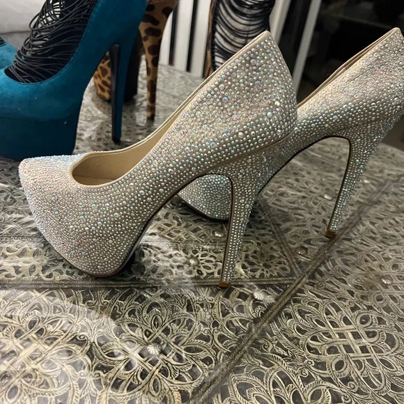 London Trash Teal and Leopard Heels - Picture 3 of 4